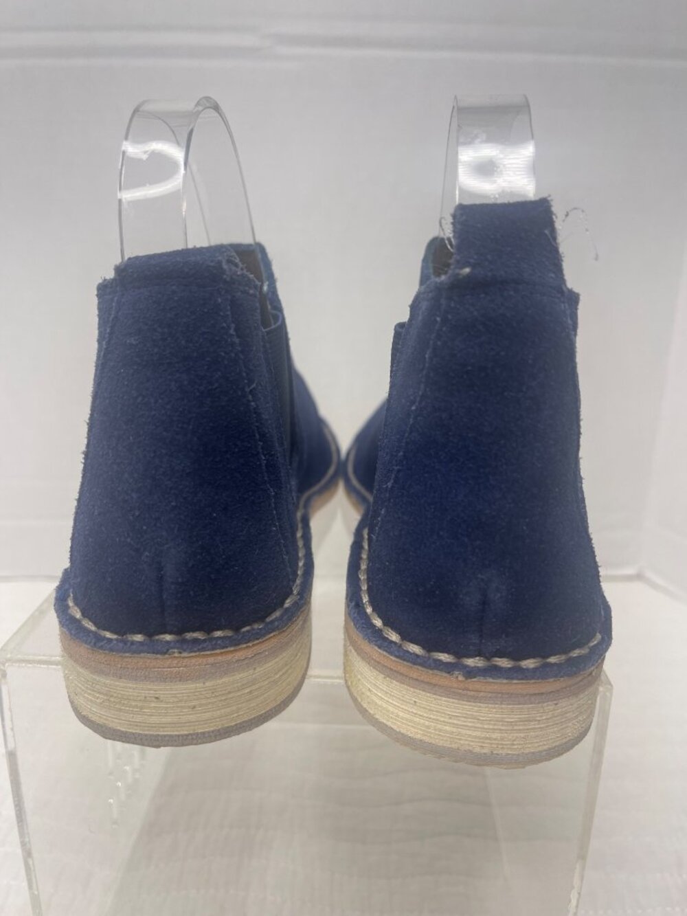 Steve Madden Navy Blue Suede Chelsea Casual Boots Slip-On Retro 60s - Picture 4 of 8